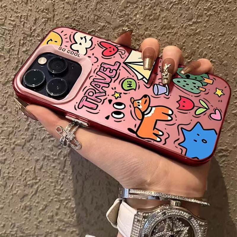 Nuevo cachorro de graffiti para iPhone 16 funda para teléfono móvil Apple 15promax/14 anti-caída 13pro1 2/11x