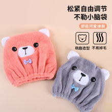 卡通小熊强吸水速干浴帽儿童擦头发毛巾包头干发巾大人小孩通用
