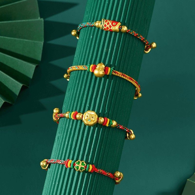 [Pack of four] Prosperity every year + four-leaf clover + auspiciousness + fortune