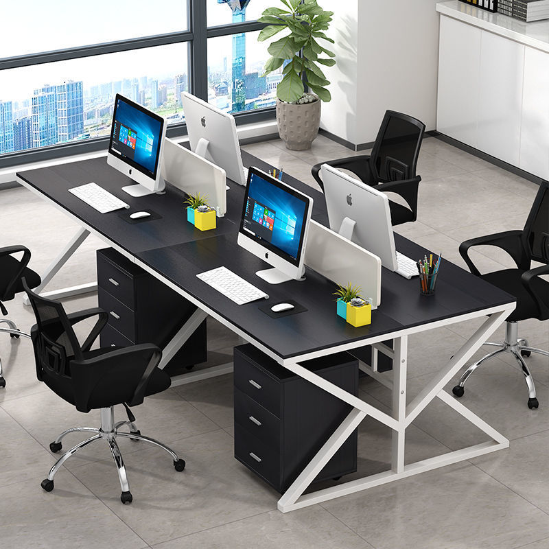 职员办公桌电脑桌公司隔断办工桌卡座2/4/6人位屏风办公桌椅组合