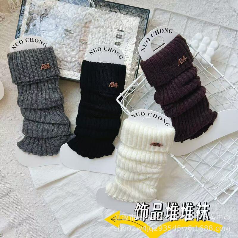Socks autumn and winter warm hot girls thick pile leg cover double needle two wear jk wind ladies calf socks sleeve wholesale