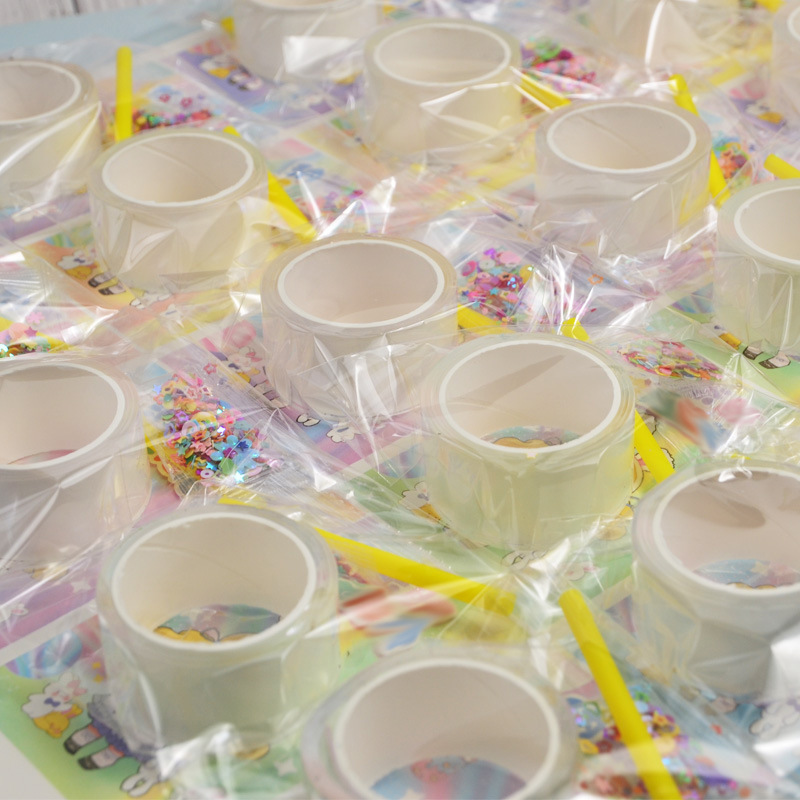 New trendy nano tape set with glitter, double-sided adhesive—perfect for crafting your own stress-relief air balls, squishy toys, and bubble-blowing playthings!