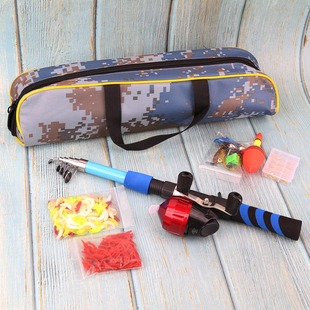 Cross-Border Fishing Gear Combination Set Fiberglass Telescopic Lure Rod Long-Range Throwing Rod Sea Rod Portable
