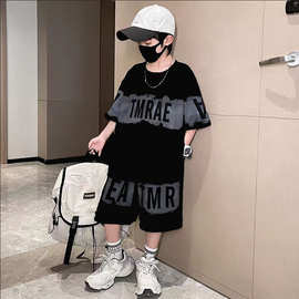 男童套装夏季新款男孩短袖短裤中大童夏天T恤个性帅气潮童装外穿