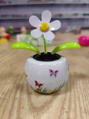 Car ornaments, new solar painted Apple - 10-white-flower-yellow-heart