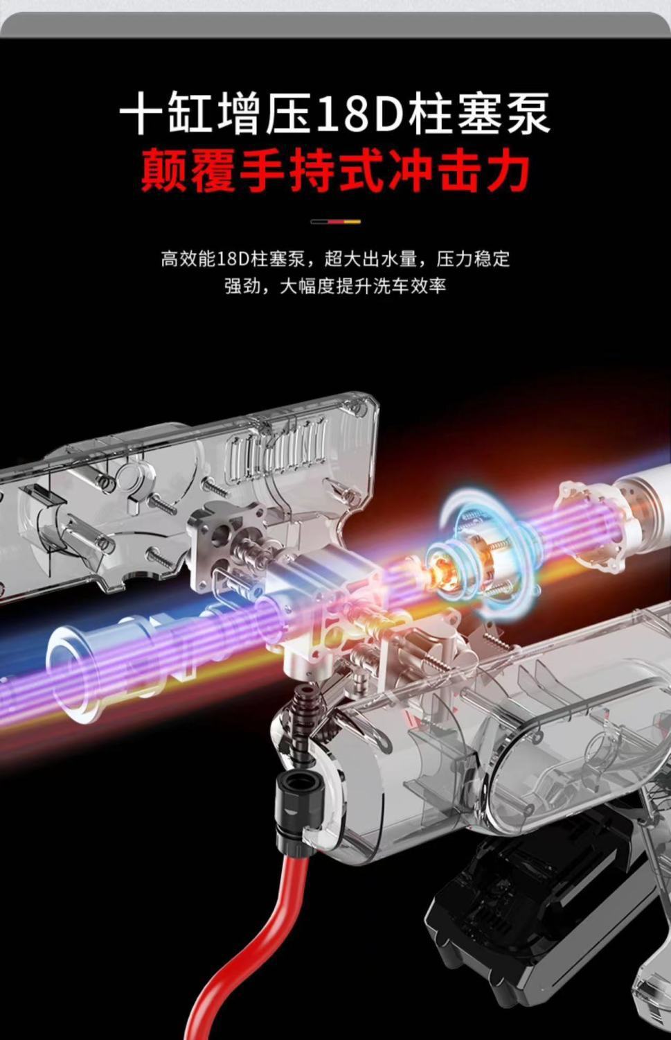 Cordless Car Washer High-Pressure Water Gun for Home Use, Portable Lithium Battery Powerful Rechargeable Booster Cleaning Tool