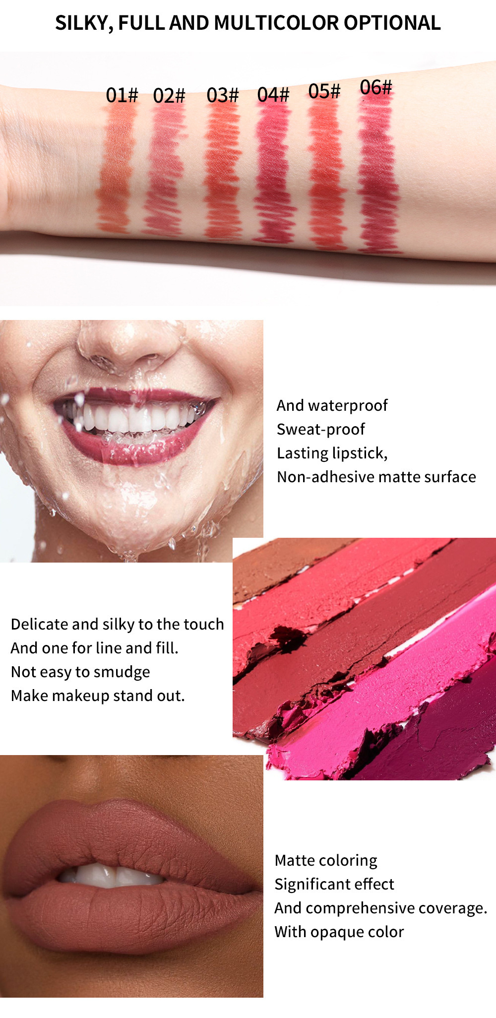 Julystar Lip Pen: Non-smudging Lipstick pen, matte Pink lip gloss, and rotating Lip liner pen set undefined
