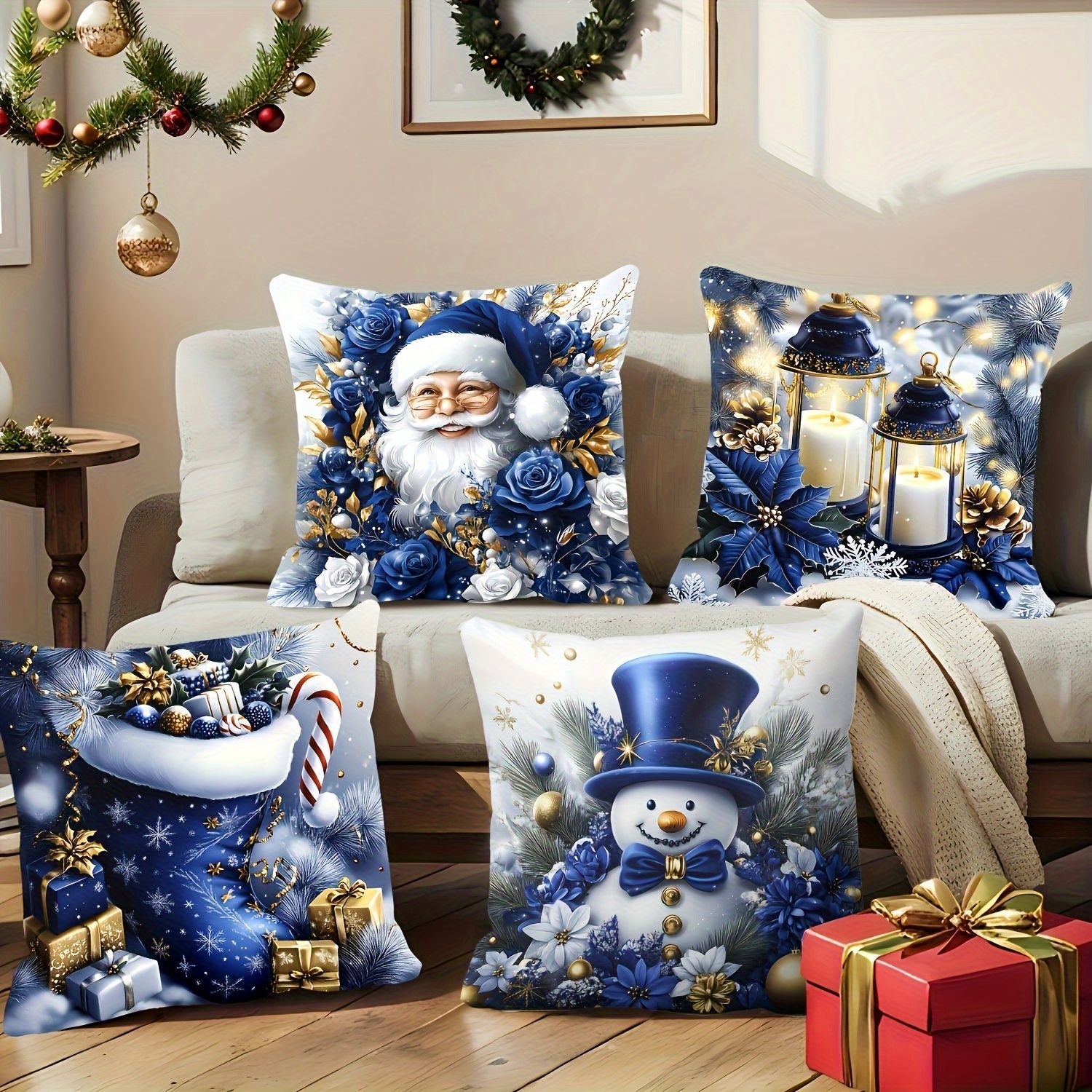 Navidad almohada cubierta de decoración para el hogar almohada de la sala de estar sofá cojín cubierta de dormitorio almohada de cabeza fábrica al por mayor
