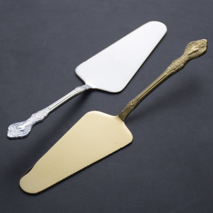 304 Stainless Steel Embossed Handle Cake Spatula Creative Palace Retro Bread Knife Pizza Knife Spatula Baking Home