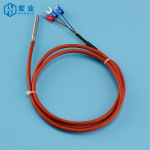 PT100铂热电阻硅胶线防水探头二三四线制wzp-035温度传感器