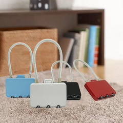 Factory Direct 502 Square Creative Metal Wardrobe Padlock with Steel Cable – Luggage Suitcase Password Lock Keychain
