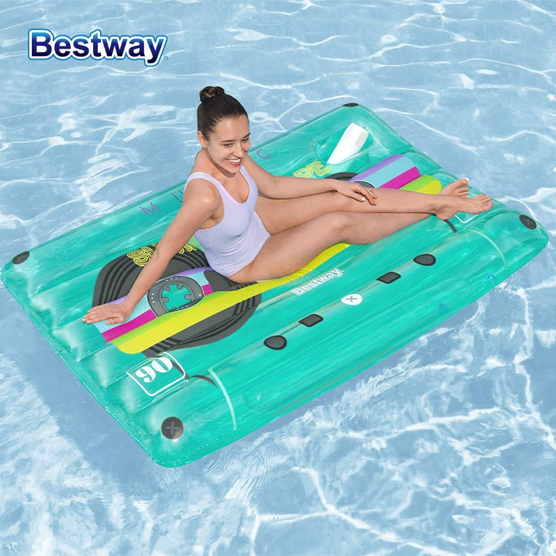 Cama flotante inflable de agua grande piscina para adultos silla de relajación cojín flotante con respaldo y portavasas