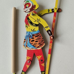 Kasai Wood Shadow Play Features National Tide Ceremony Items Wooden One-handed Shadow Play Journey to the West Doll Monkey King Children's Day