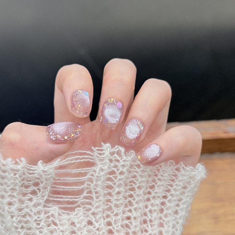 There Will Be Cat Flower Glasses, Sparkling Glass Beads, Cat Eye Garland, Gentle Elegant, Royal Sister Manicure, Handmade Wearable Nails There Will Be Cat Flower Glasses, Sparkling Glass Beads, Cat Eye Garland, Gentle Elegant, Royal Sister Manicure, Handmade Wearable Nails