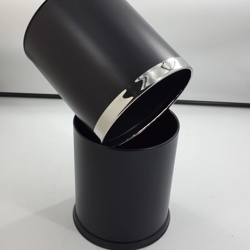 Double-layer color trash can round stainless steel trash can for hotel guest rooms office small trash can Double-layer color trash can round stainless steel trash can for hotel guest rooms office small trash can