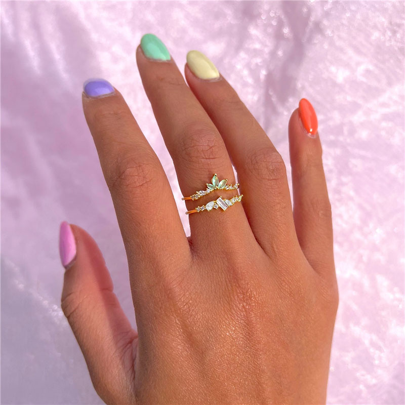 6g Weight Zircon Inlay Material Rings Classification 1 Piece Quantity Daily Occasion 925 Sterling Silver Material Geometric Pattern Women'S Gender Inlay Design Simple Style Style 925 Sterling Silver Zircon Geometric Rings 4