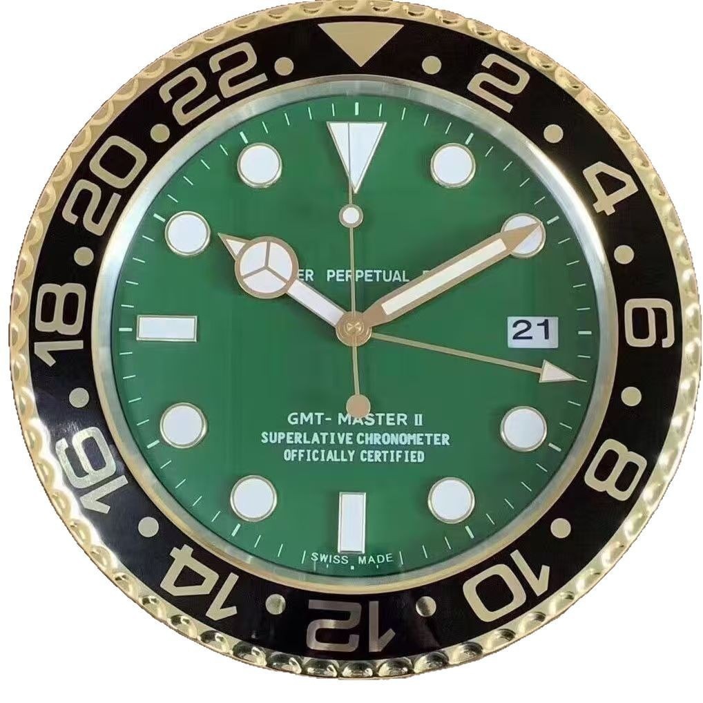 工厂直销 14寸金属外壳挂钟钟表摆件挂墙豪华客厅挂钟 专供外贸