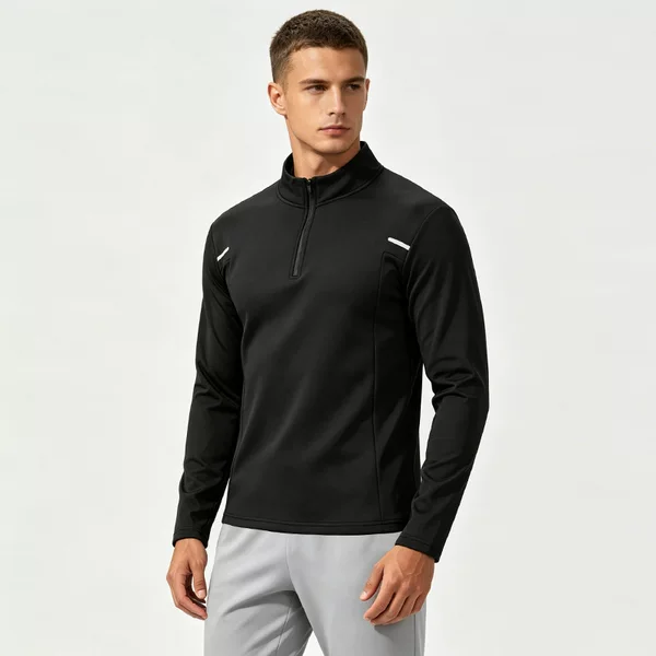 Spring and Autumn New half zipper sports long-sleeved T-shirt men's sweater shooting clothes fitness outdoor top running quick-drying clothes