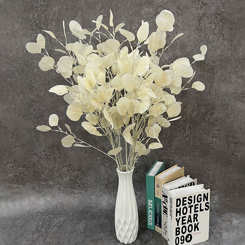 仿真花尤加利叶金钱叶北欧婚庆插花配材苹果叶假花家居装饰花