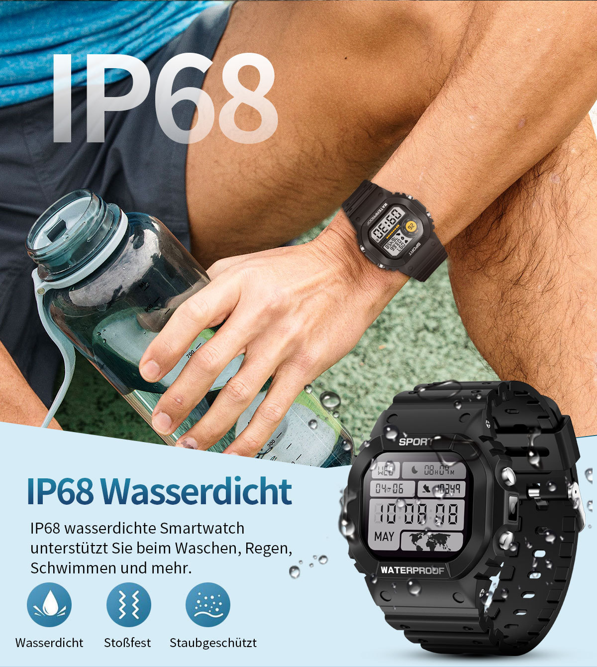 Lc31 Smartwatch Mit Touchscreen Wasserdichte Sportuhr Unisex_voghion.com