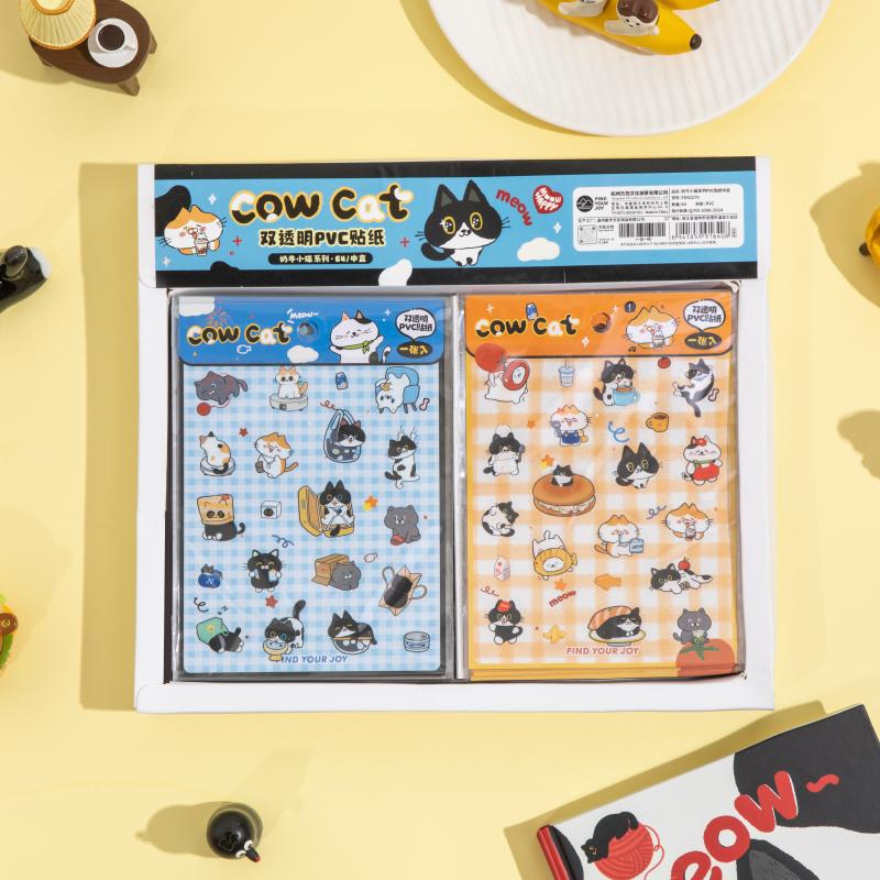 Cartoon cute transparent sticker PVC