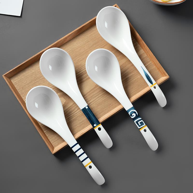 onlycook Japanese Large a soup spoon household ceramics Spoon Long handle a soup spoon Spoon Soup spoon tableware