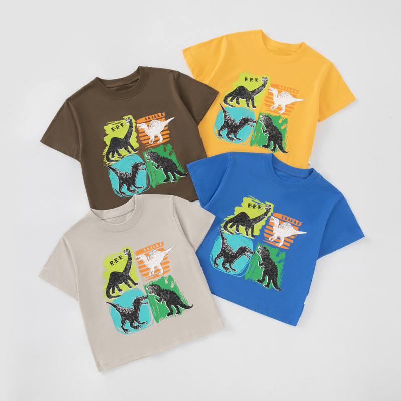 Betop ropa para niños verano nueva ropa para niños camiseta de manga corta para niños dibujos animados de dinosaurios para niños ropa para bebés fuente de Douyin