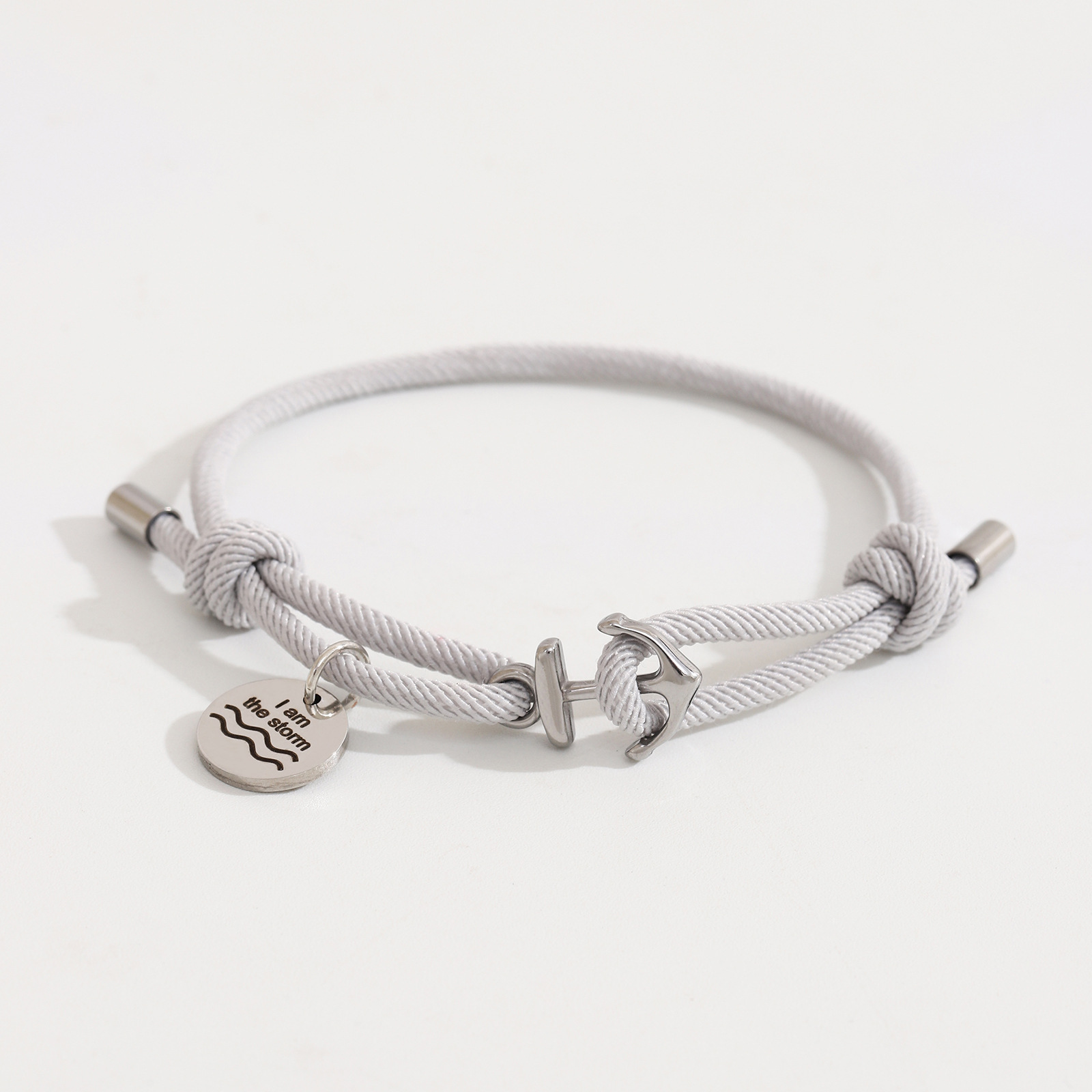 Round Anchor Milan Light Gray Bracelet Silver Accessories