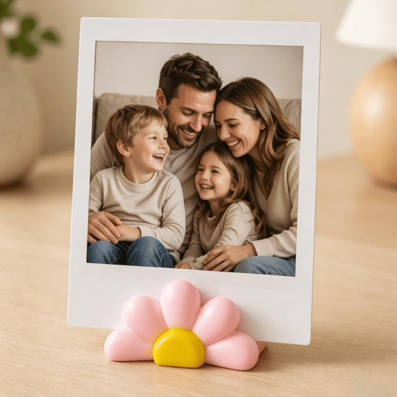 Cross-Border Popular 3D Printed Cute Chrysanthemum Photo Holder Desktop Ornament Photo Frame Plastic Ornament Photo Stand