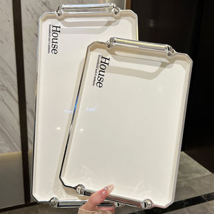 Light Luxury Tea Tray for Home Living Room Coffee Table Rectangular Tray for Tea Cups and Water Cups Storage Tray Fruit Tray Drain Tray
