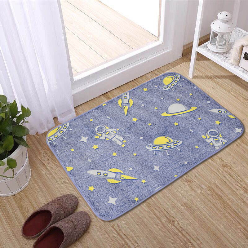 Luminous floor mat coral fleece night luminous carpet bathroom absorbent non-slip mat kitchen floor mat door mat Luminous floor mat coral fleece night luminous carpet bathroom absorbent non-slip mat kitchen floor mat door mat