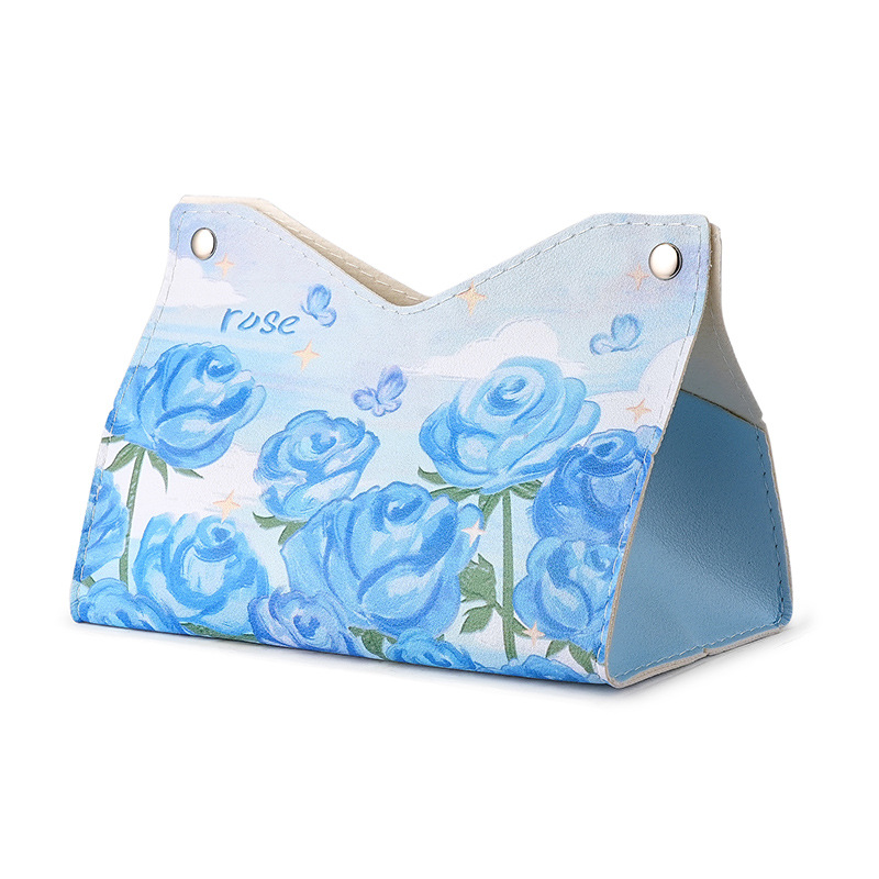 Ins caja de servillas de alto valor de cara caja de papel de salón caja de papel de comedor creativa casera caja de papel de servillas de cuero caja de papel de servillas montada en automóviles