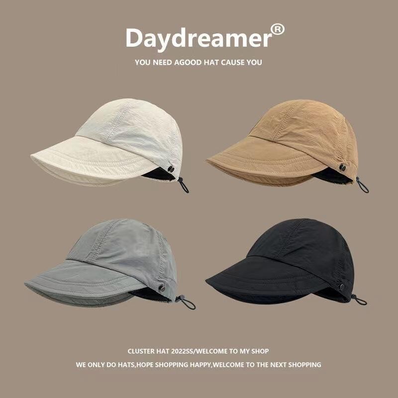 A baseball cap makes your face look smaller and provides sun protection; it’s a quick-drying summer hat with a wide brim, suitable for both women and men, and can be worn with various outfits