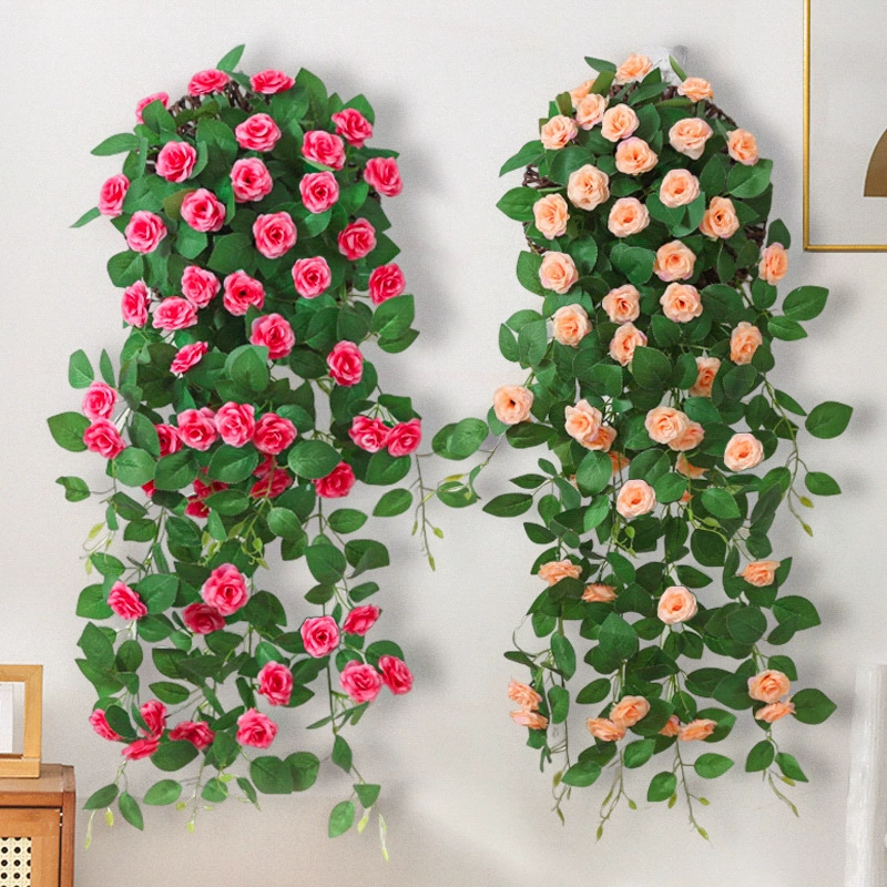 Моделирование роз виноградной лозы бионические стены, настенные стены, декоративные зеленые растения, поддельные цветы, висящие на стене, висящие цветы