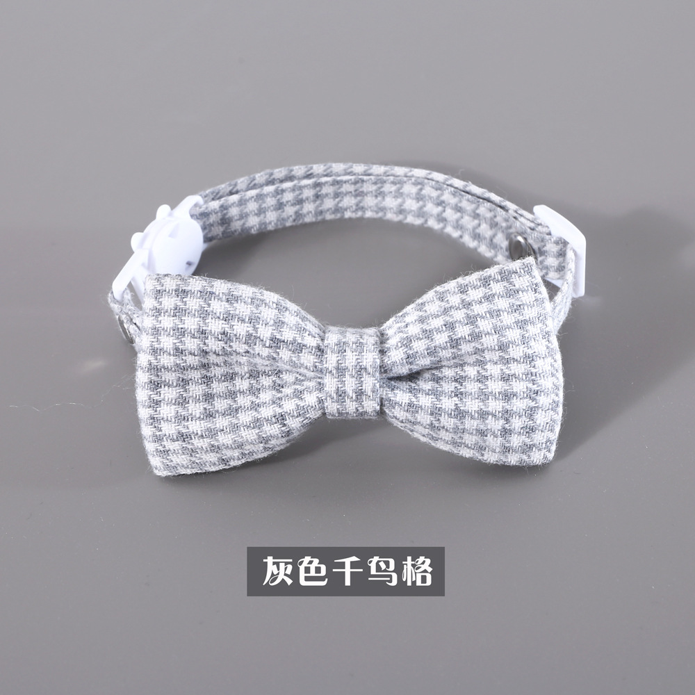 Mascotas británico cuadrícula arco ajustable gato perro corbata accesorios