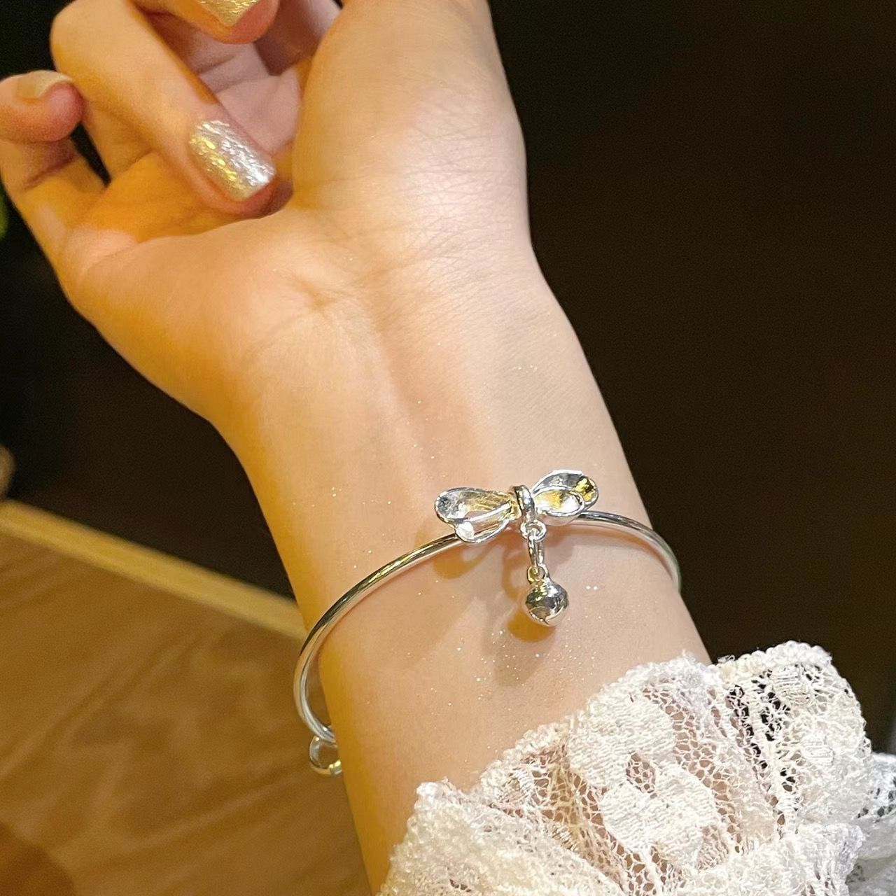 Princesa arco campana brazalete pulsera femenina dulce poco fresco novia estudiante simple pulsera cumpleaños regalo Mujer