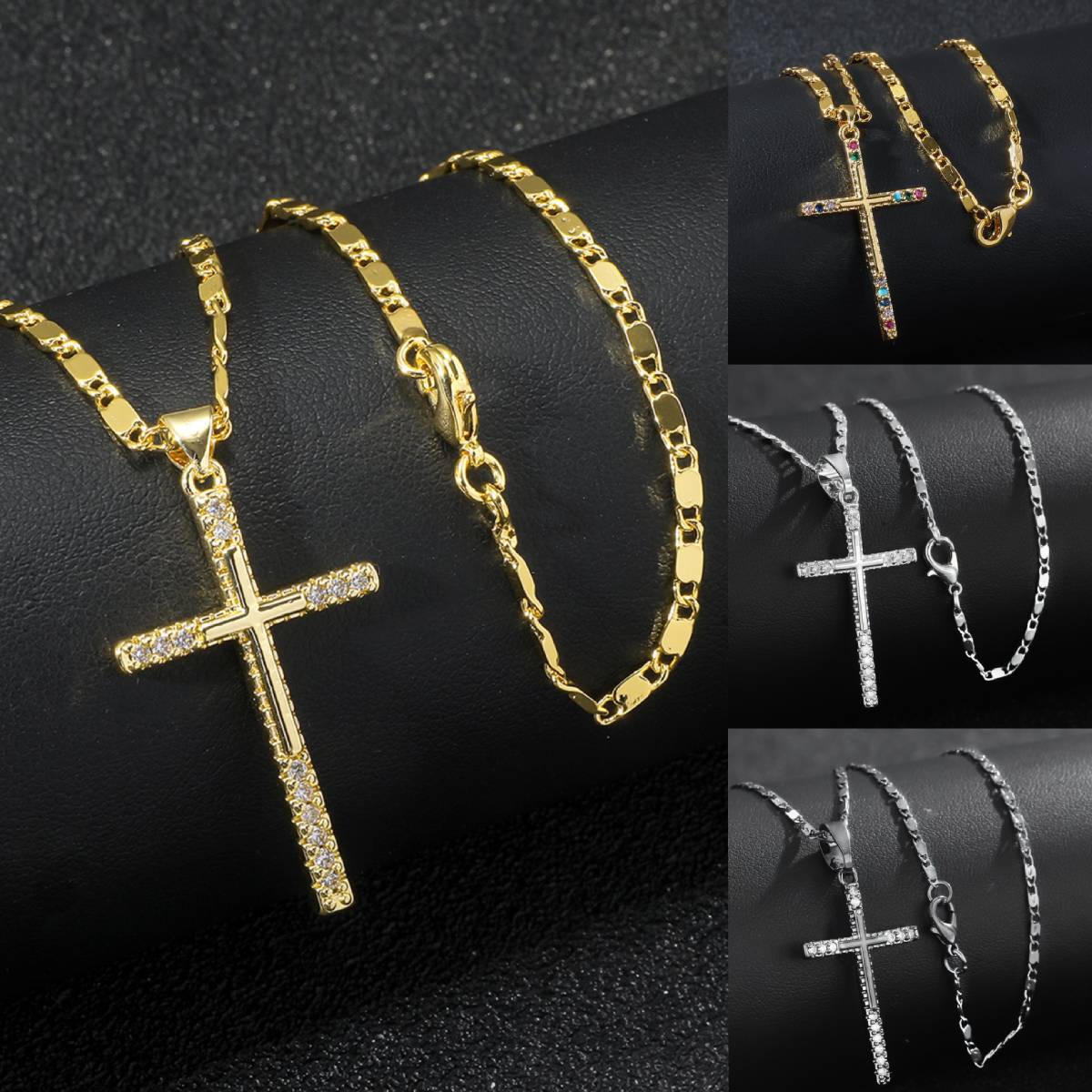 Cross-Border Women's and Men's Necklace Accessories Women's High-End Pendant Necklace Light Luxury Niche Cross Necklace for Men and Women