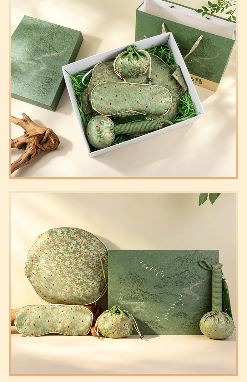 Moxa Heating Wellness Gift Set with Mugwort Waist Support Hammer Eye Mask and Dragon Boat Festival Sachet details