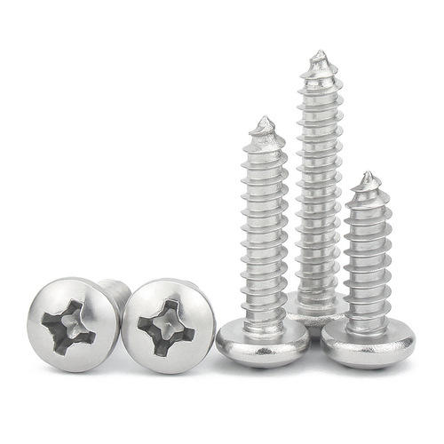 304 stainless steel cross pan head self-tapping screws M1-M6.3 round head wood screws GB845