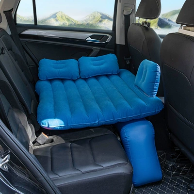 sleeping mattress car rear seat – Vehicle-mounted inflatable bed - two-seater-flocked-blue