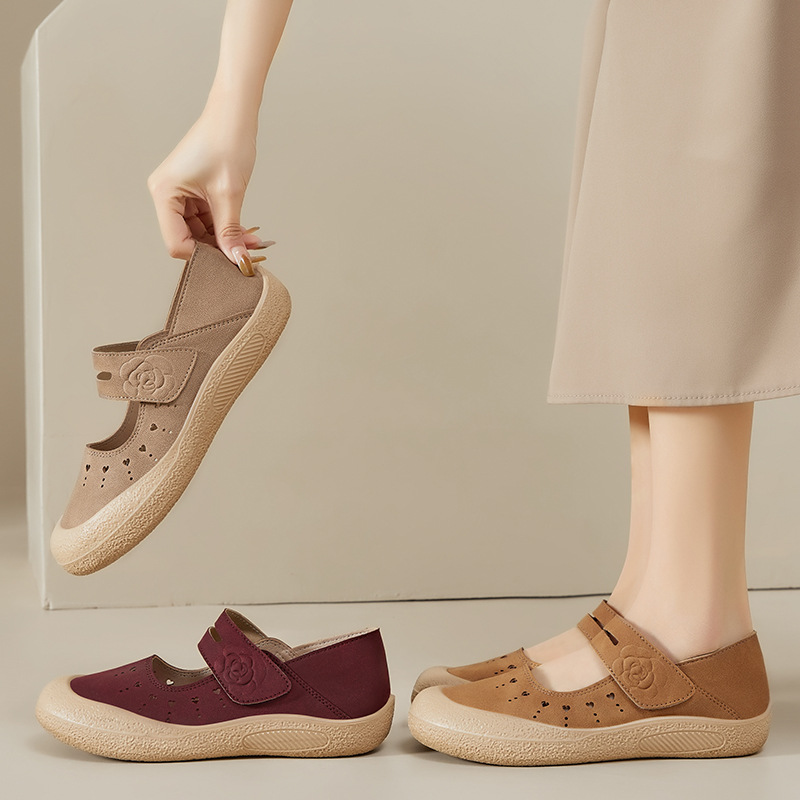 Zapatos de verano para mujer nuevo estilo zapatos casuales de boca baja de todo fósforo sandalias de mujer de un pie zapatos de madre de suela suave transpirables y sin olor