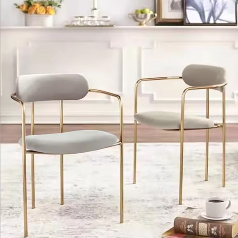 Mesa de comedor transfronteriza silla del sudeste asiático comercio exterior lujo ligero tablilla de alta calidad italiana hierro forjado silla de comedor con respaldo
