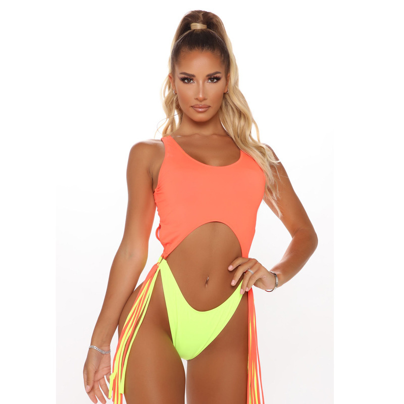 2023 New European and American shein bikini Sexy Tassel Siamese Swimwear Women's Summer Explosions Amazon bikini