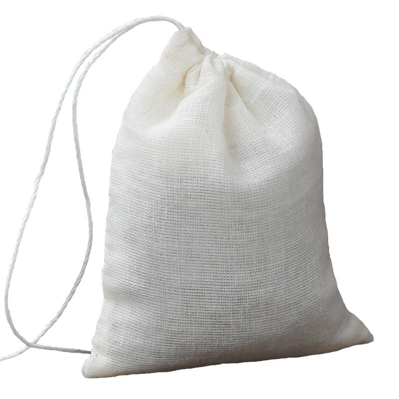 Gasa de algodón puro 10*15cm bolsa de filtro con cordón bolsa de sopa bolsa de estofado de medicina frita bolsa de té bolsa de escoria de medicina hirviendo image 7