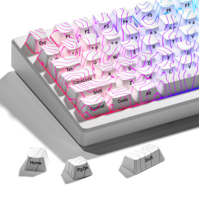 XVX "Contour 2.0" Keycap Ukiyo-e Ice Crack Transparent Keycap Side Engraved IMD Keycap wooting