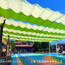 学校操场电动遮阳帘幼儿园户外防晒遮阳网智能伸缩天幕加工定制