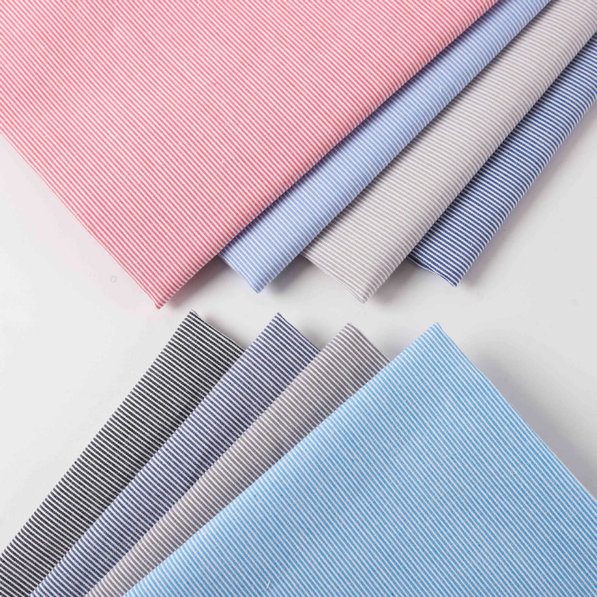 现货40支高密衬衫面料全棉色织大小条子布料童装女装校服里料条纹