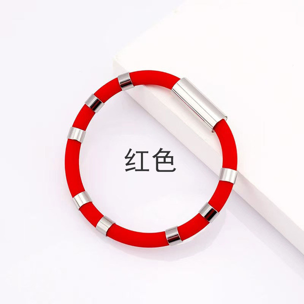 silicone fashionable bracelet stainless steel