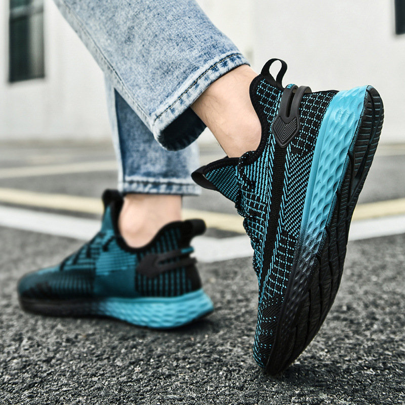 Men's Shoes Cross-border Processing Large Size Spring New Leisure Sneakers Trendy Fly-woven Mesh Breathable Coconut Running Shoes