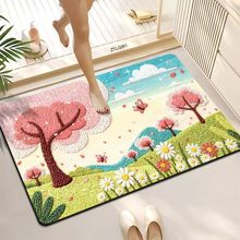 仿毛线编织浴室吸水垫卡通地垫卫生间脚垫洗手间厕所门口防滑垫子